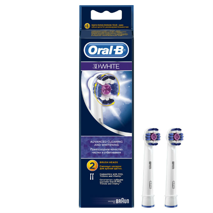 Орал-Би (Oral-B) Насадка 3D White 2 шт. Проктер энд Гэмбл