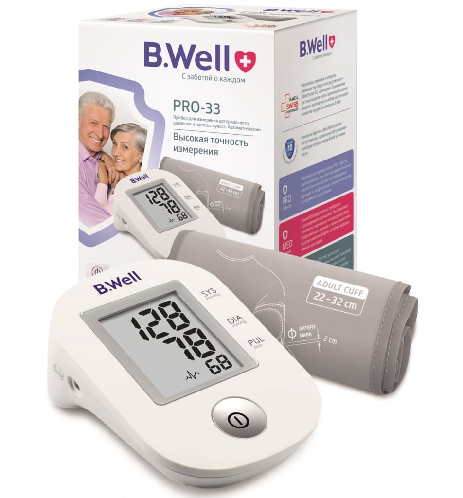 B.Well PRO-33 тонометр автомат р.M манжета