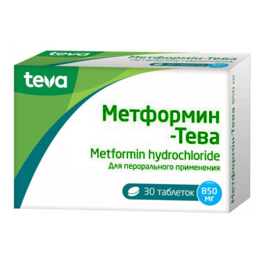 Метформин-Тева табл.п.п.о. 850мг №60