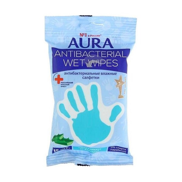 Аура (Aura) Family Салфетки влажн антибакт №15