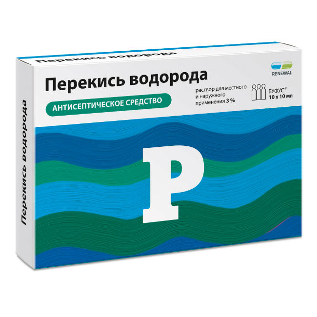 Перекись Водорода р-р д/наруж и местн примен 3% тюб-кап 10мл №10 Обновление ПФК ЗАО