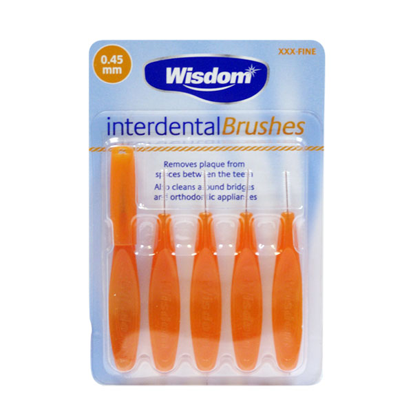 Висдом (Wisdom) Interdental Brush Orange Набор интердентальных цилиндрических ершиков 0,45 мм