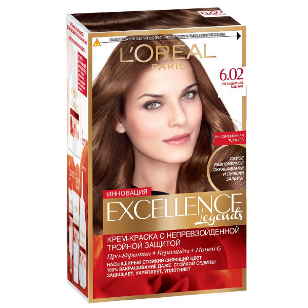 Лореаль (Loreal) Краска для волос Excellence 6.02 Легендарный каштан