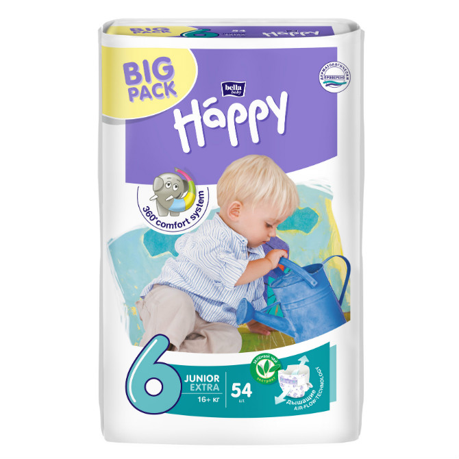 Белла (Bella) Baby Happy Junior Extra подгузники р.6 №54 16+кг