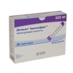 Депакин Хроносфера гран. пролонг. д/приема внутрь 500мг №30