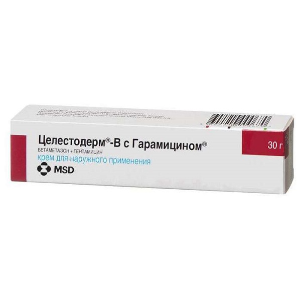 Целестодерм В с Гарамицином крем д/наруж примен 0,1% 30г