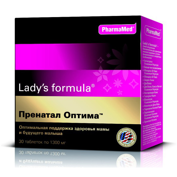 Леди С Формула Пренатал Оптима таб №30 PharmaMed Naturals/VitaPharm Canada