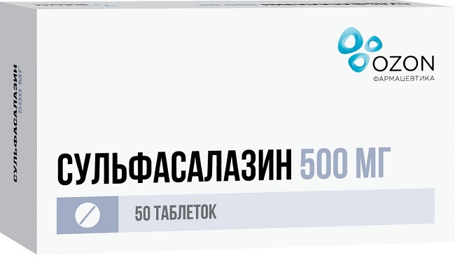 Сульфасалазин табл. п.п.о. 500мг №50 Озон ООО