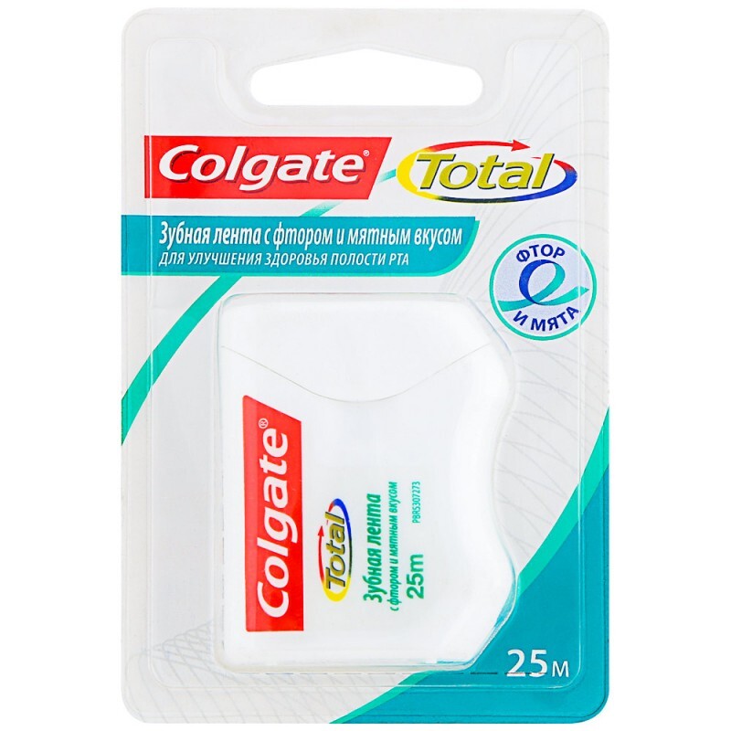 Колгейт (Colgate) Total з/нить 25м с фтором и мятным вкусом