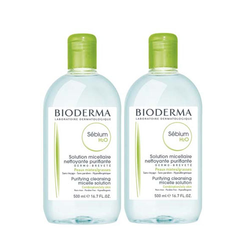 Биодерма (Bioderma) Себиум H2O/Sebium H2O Мицеллярная вода очищающая 500 мл 2 шт. Биодерма