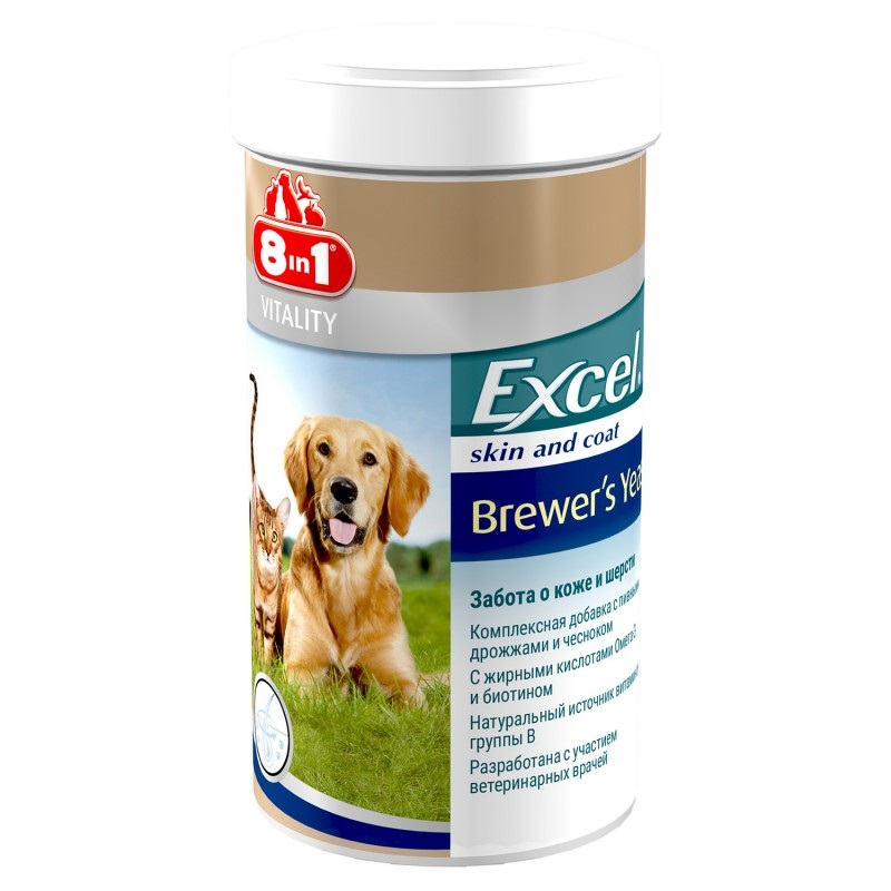 8в1 (8in1) Excel Brewers Yeast Пивные дрожжи для кошек и собак 780 шт. Пет Продактс ГмбХ Pet  Produc