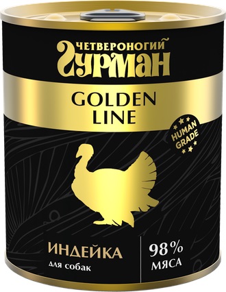 Четвероногий гурман Golden Line консервы для собак с индейкой в желе, 340 г ООО 