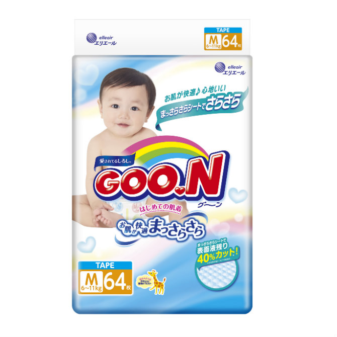 Гун (Goon) Подгузники М 6-11кг 64/68 шт.