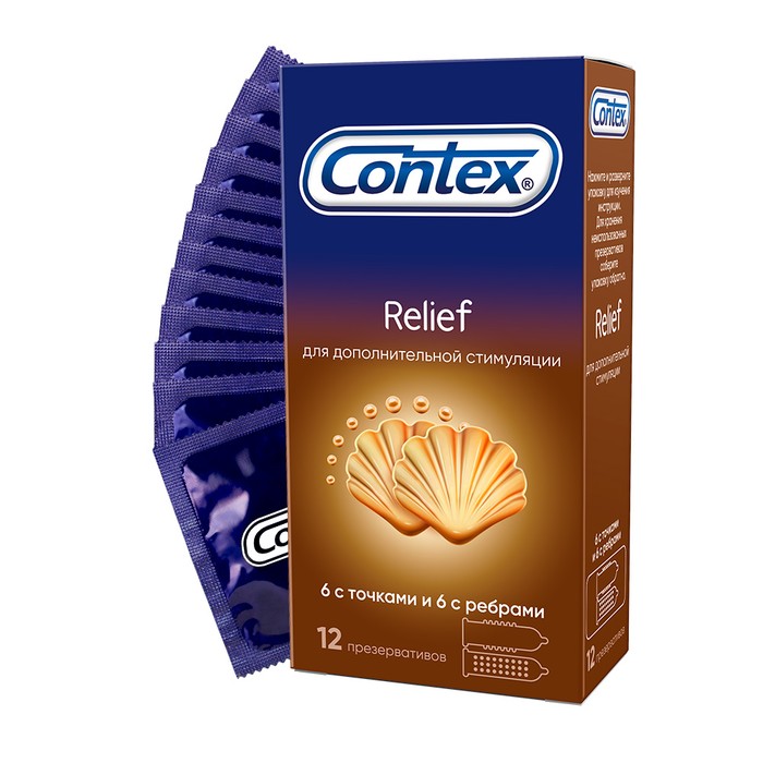 Контекс (Contex) Relief презервативы №12 ребра-точки