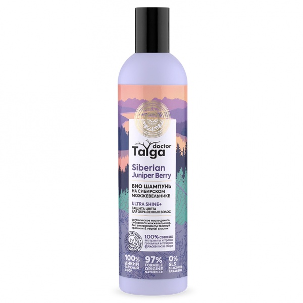 Натура Сиберика Д-р Тайга био-шампунь 400мл д/окраш волос