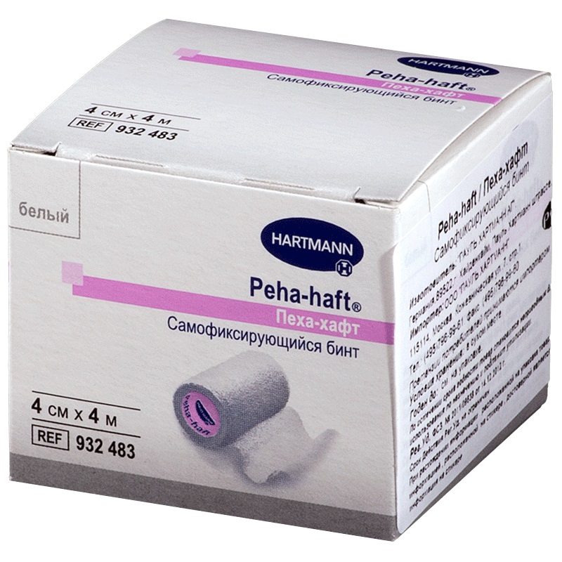 Пеха-хафт (Peha-haft) бинт эластичный самофиксирующийся 4смх4м (белый) 1 шт.