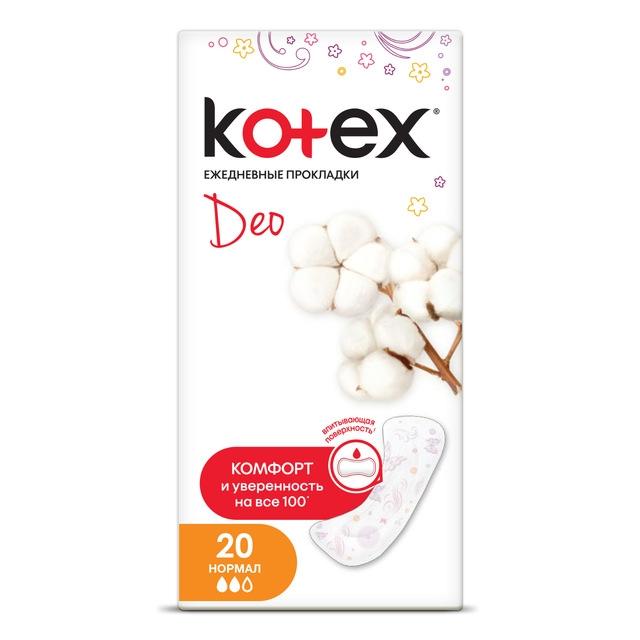 Котекс (Kotex) Deo Normal прокладки ежедн №20