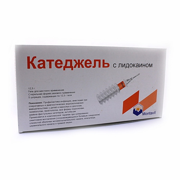 Катеджель с лидокаином, гель д/наружн. прим. шпр. одноразов. 12,5 г №5