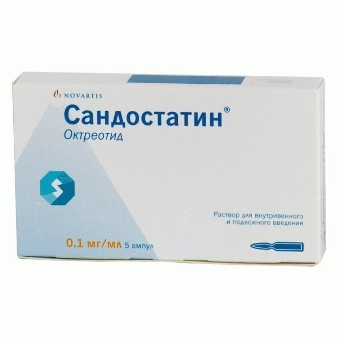 Сандостатин р-р д/в/в и п/к введ 0,1мг/мл 1мл №5 Novartis Pharma Stein AG