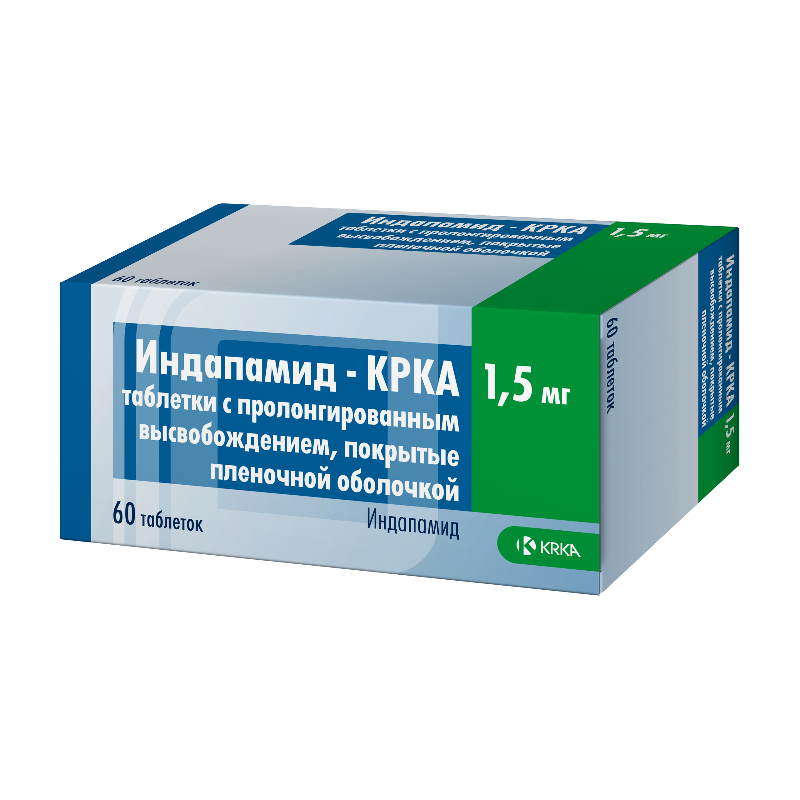 Индапамид-КРКА табл.п.п.о.с пролонг.высвоб. 1,5мг №60