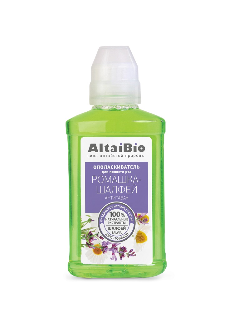 AltaiBio Ополаскиватель для полости рта Антитабак Ромашка-Шалфей 200мл