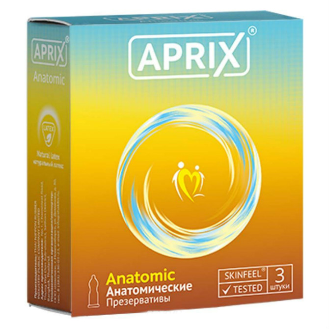 Презервативы Aprix Anatomic анатомические 3 шт. Тай Ниппон Раббер Индастри Ко