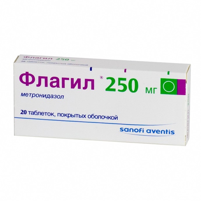 Флагил таблетки покрытые пленочной оболочкой 250мг №20