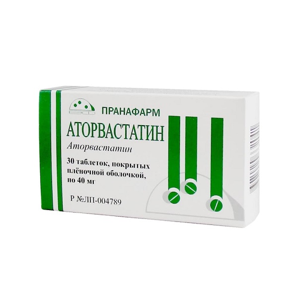 Аторвастатин табл.п.п.о. 40мг №30 Пранафарм