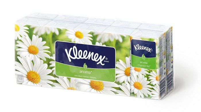 Клинекс Арома платки носовые 10шт №10 ромашка Kimberly Clark