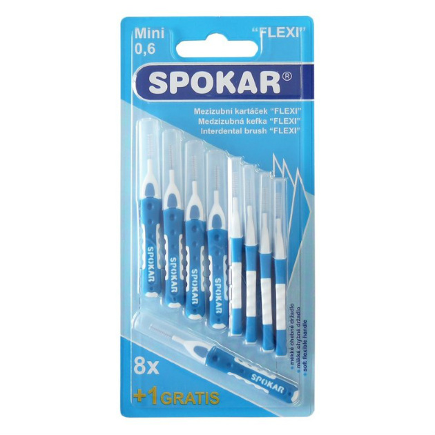 Спокар (Spokar) Interdental brushes Flexi Интердентальный цилиндрический ершик 0,6 мм 8 шт. + 1 шт.