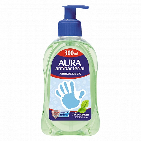 Аура (Aura) Antibacterial Мыло жидкое 300мл подорожник