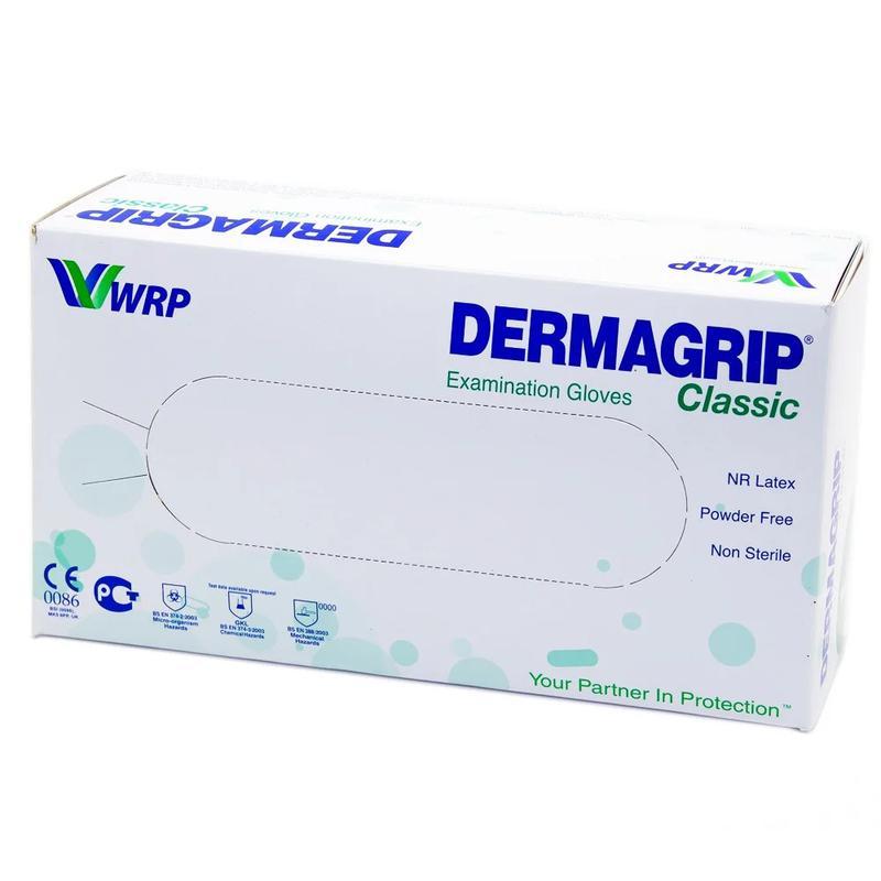 DermaGrip Classic перчатки смотр латексные р.M пар №50 н/стерил н/опудр