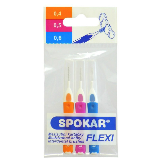 СПОКАР (SPOKAR) INTERDENTAL BRUSHES L  НАБОР ИНТЕРДЕНТАЛЬНЫХ ЦИЛИНДРИЧЕСКИХ ЕРШИКОВ 4 ШТ. Spojene Kartacovny a.s