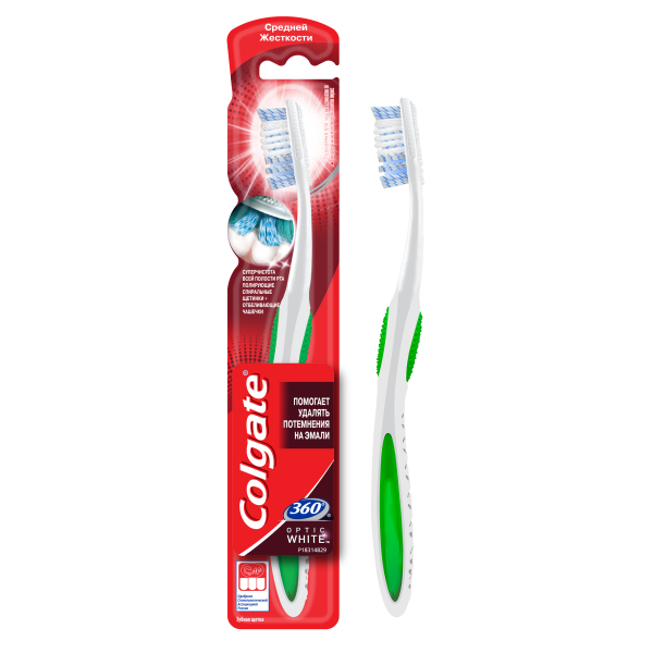 Колгейт (Colgate) 360 Optic White з/щетка  средн жест