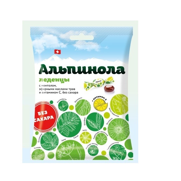 Альпинола леденцы б/сах 75г вит C ментол эфирн масла и травы