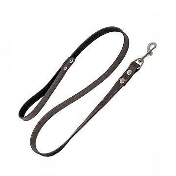 HOMEPET поводок для собак кожаный простой простроченный черный 10мм-120см  52110 ПЕТ КЭР Компани