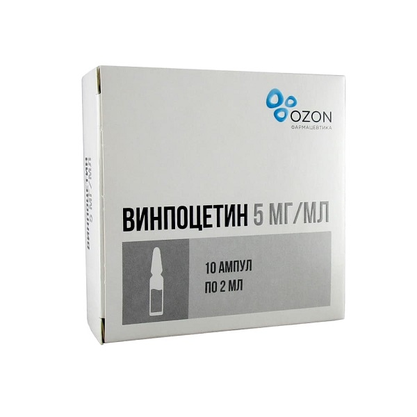 Винпоцетин конц. для р-ра д/инф. 5мг/мл 2мл №10 Озон ООО