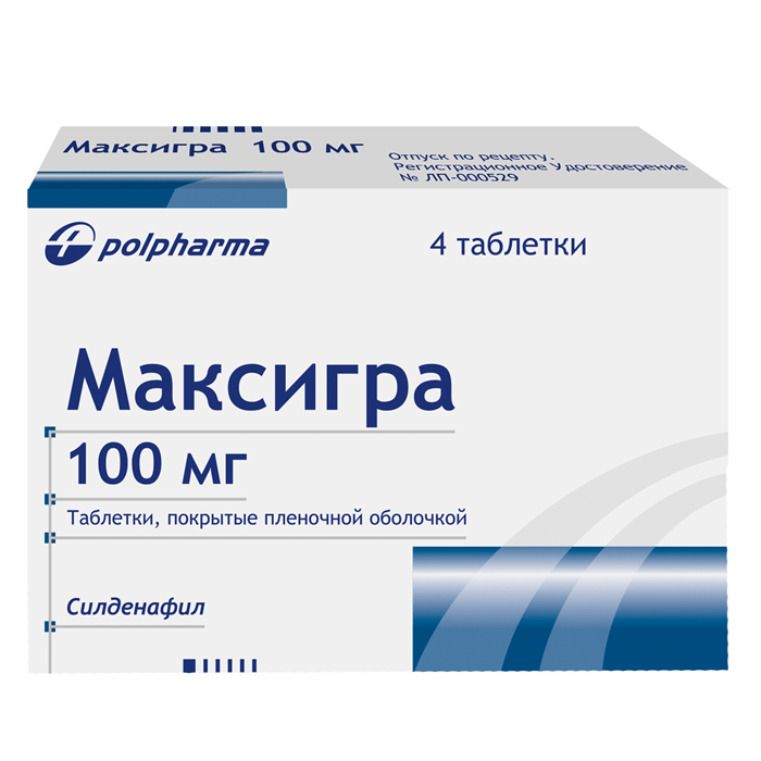 Максигра табл.п.п.о.100мг №4