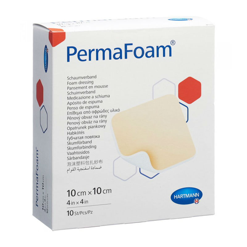 Повязки губчатые  PermaFoam 10смX10см №10 Paul Hartmann AG